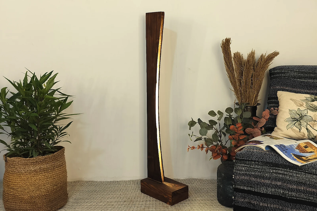 Modern Wooden LED Floor Lamp